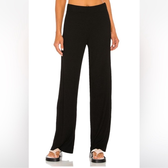 ENZA COSTA Pull On Ankle Crop Pants Medium Rib Straight Leg...